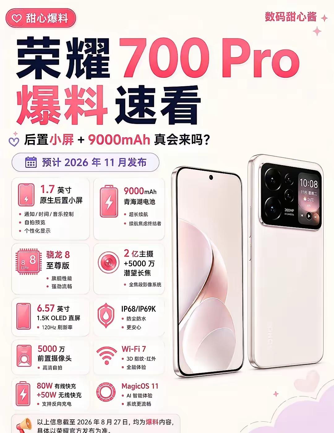 作为一个被续航焦虑折磨了三年的打工人，看到荣耀700Pro的爆料真的破防了。9