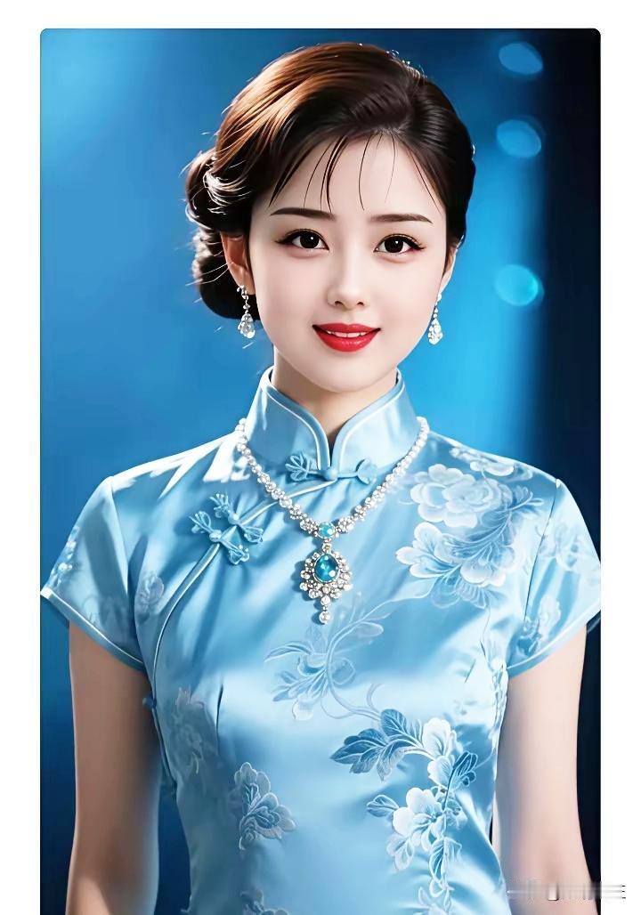 这位女士穿着旗袍真漂亮！