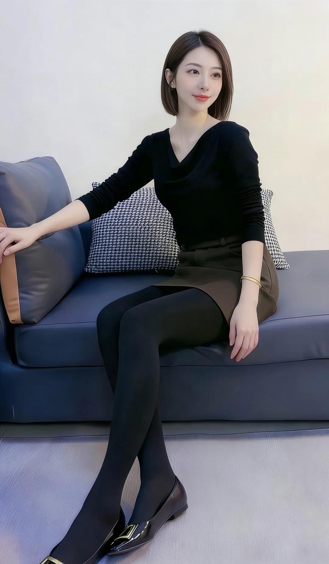 优雅黑裙搭配，简约时尚，尽显都市女性魅力！👗👠