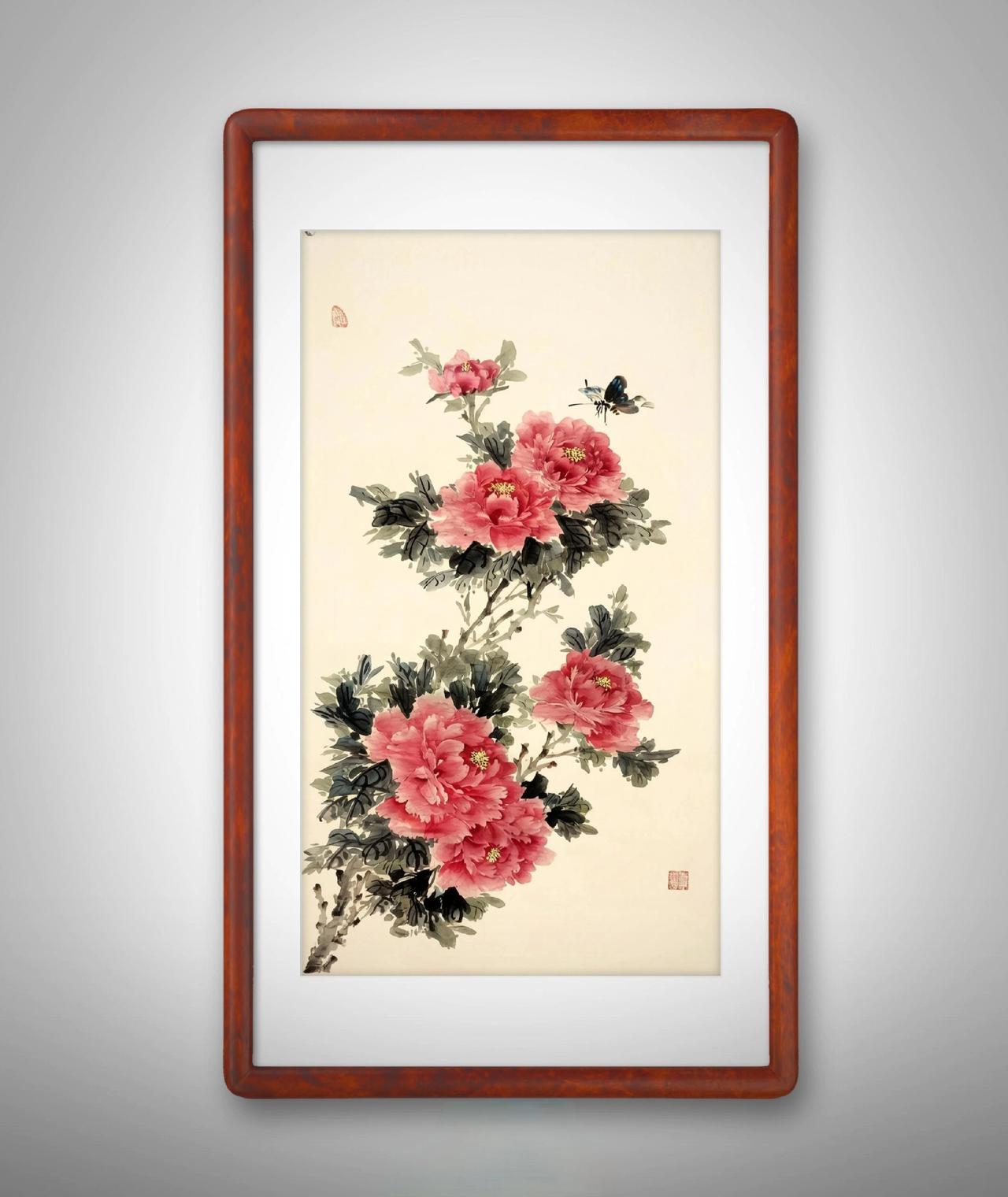 一笔丹青，满室生香。静观花开，万物随缘。牡丹作品欣赏国画牡丹花开富贵中国画牡