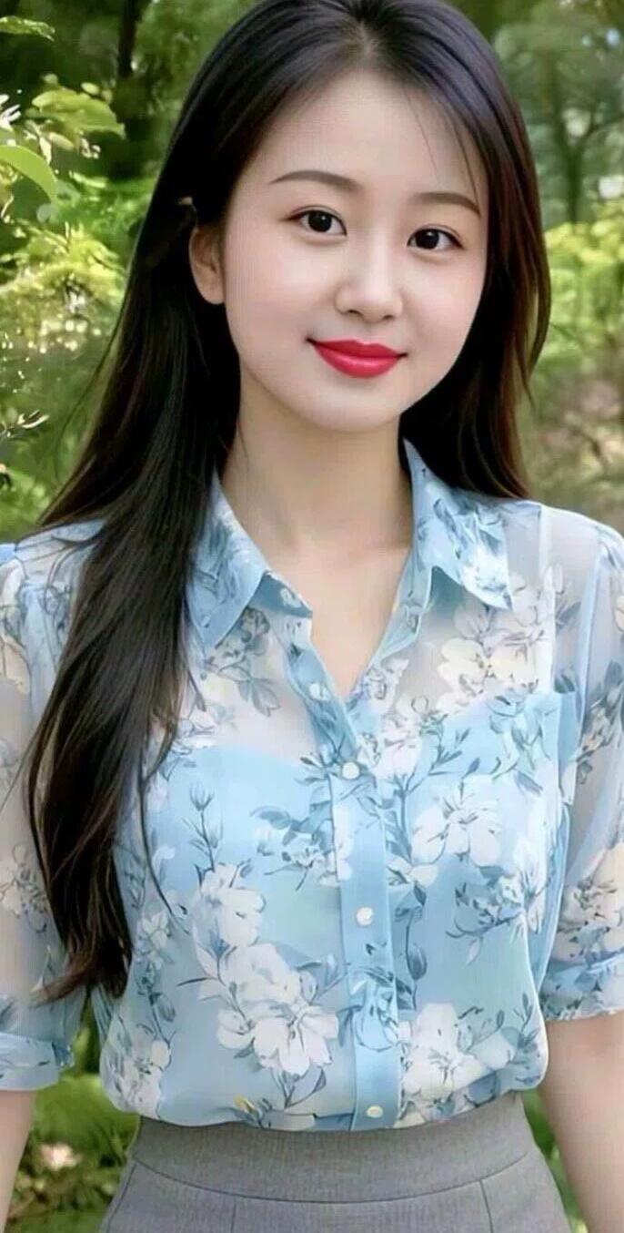 清新自然，花间少女，微笑如花绽