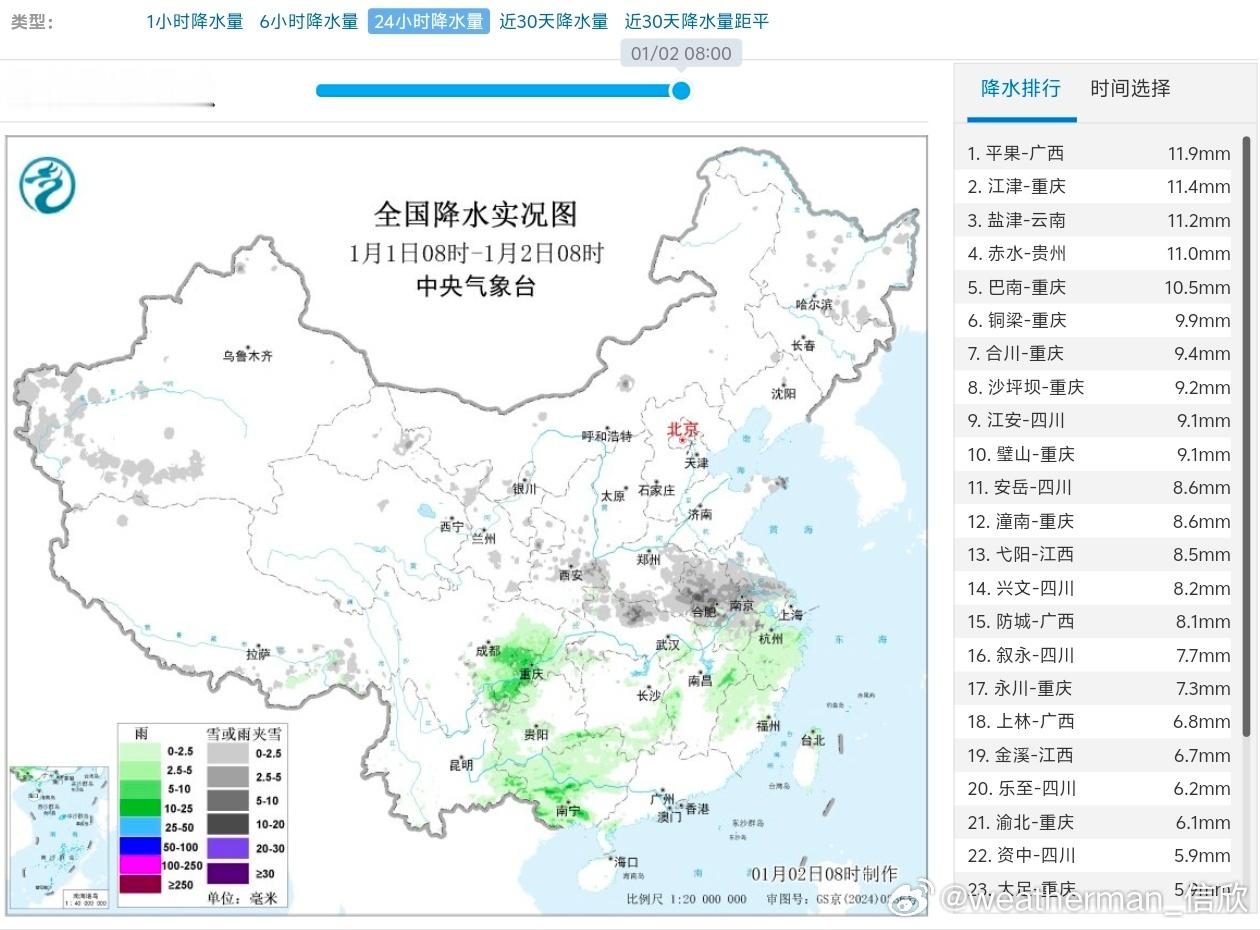 【雨雪】昨天到今晨，降水总体收敛。今晨主要集中在西南地区。今明两天中东部地区，晴