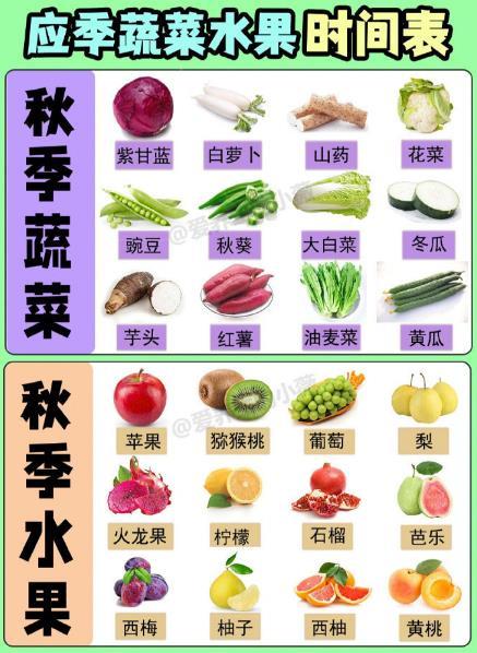 超详细应季蔬菜水果时间表！！吃对了更健康我的宝藏食谱