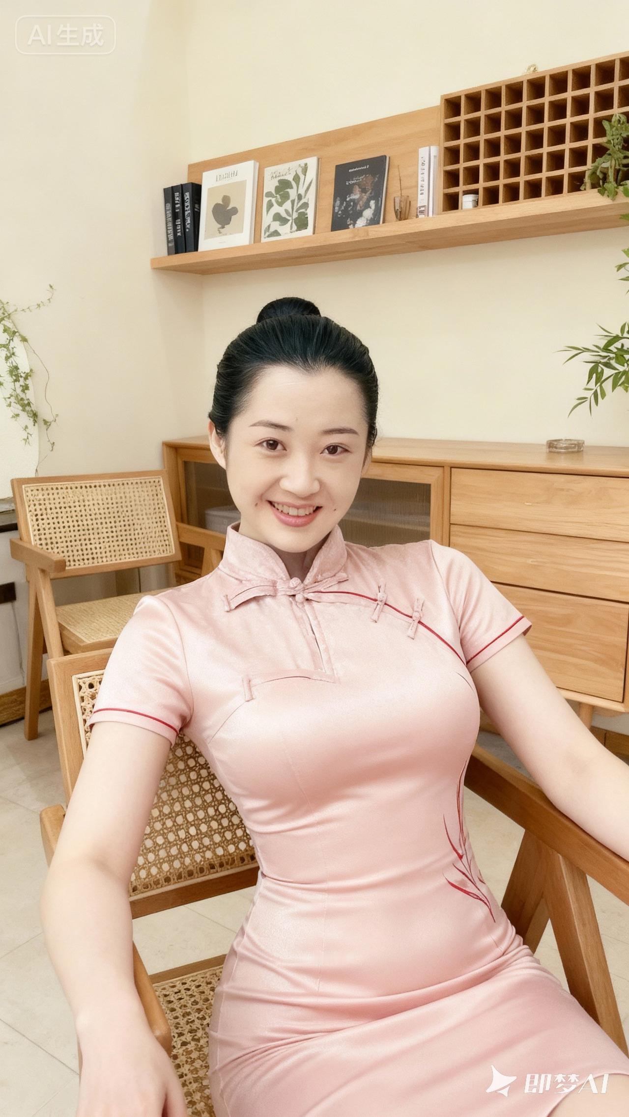 优雅粉色旗袍，尽显东方韵味