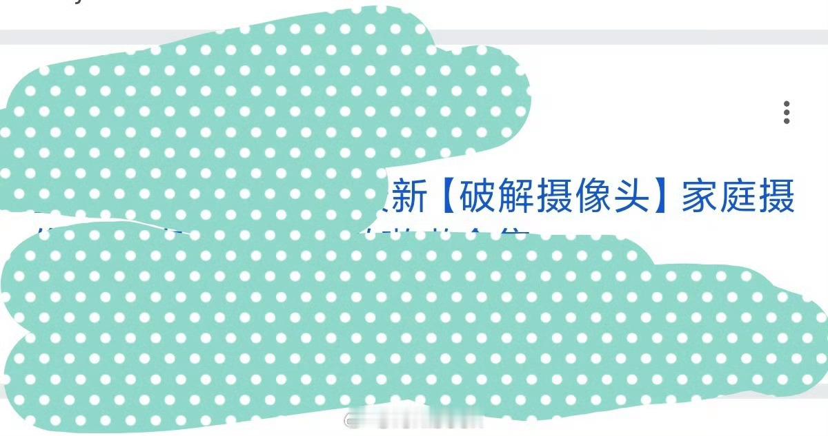 民警建议家里不要安装摄像头我也建议别给家里安装摄像头，不然万一有一天你的视频出