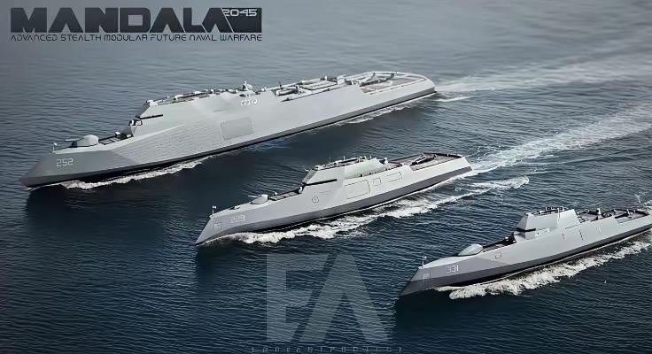 新时代隐身护航水面舰队。优异的隐身性能，全能的作战选手，我们下一代航母可以高枕无
