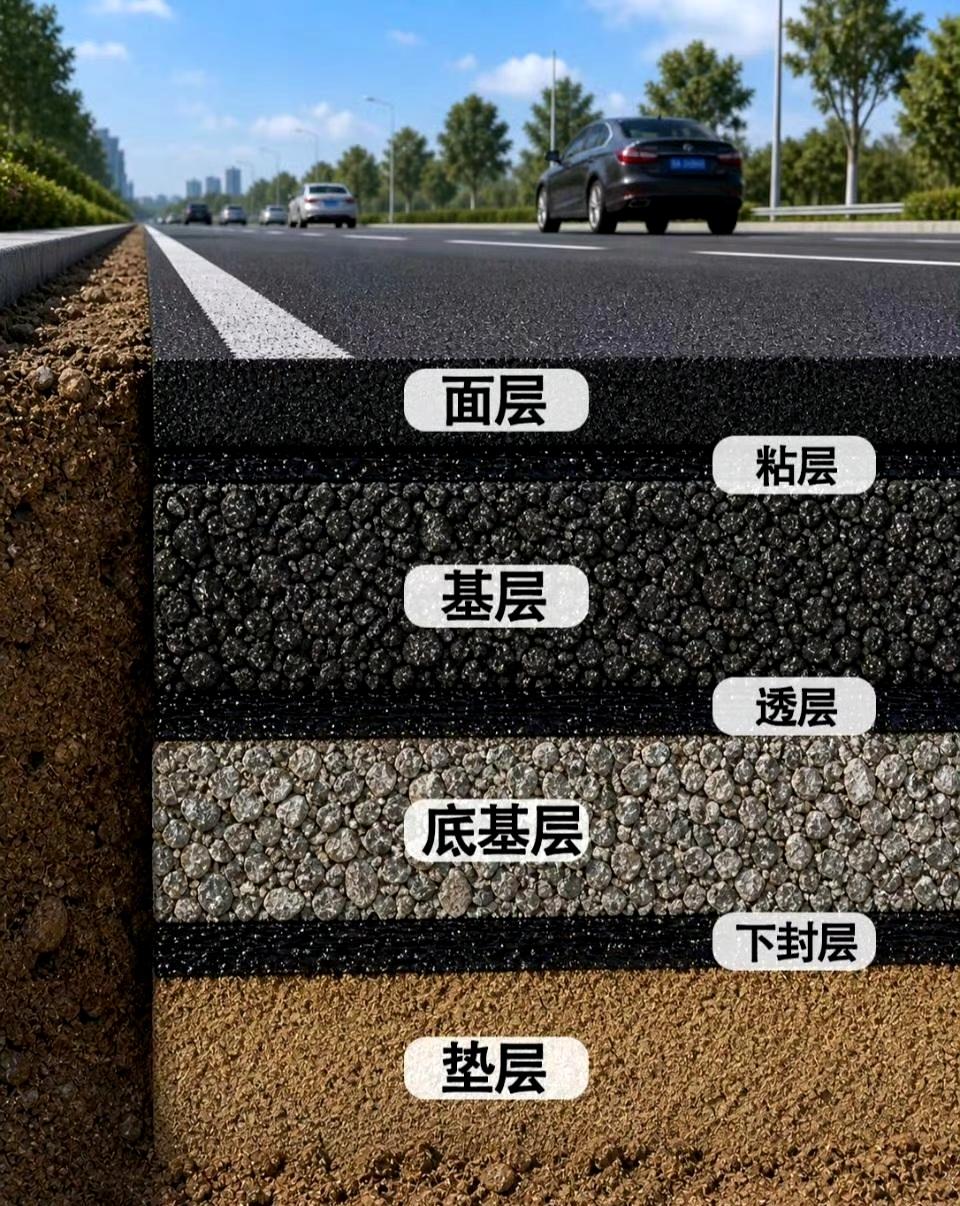 马路真结实。