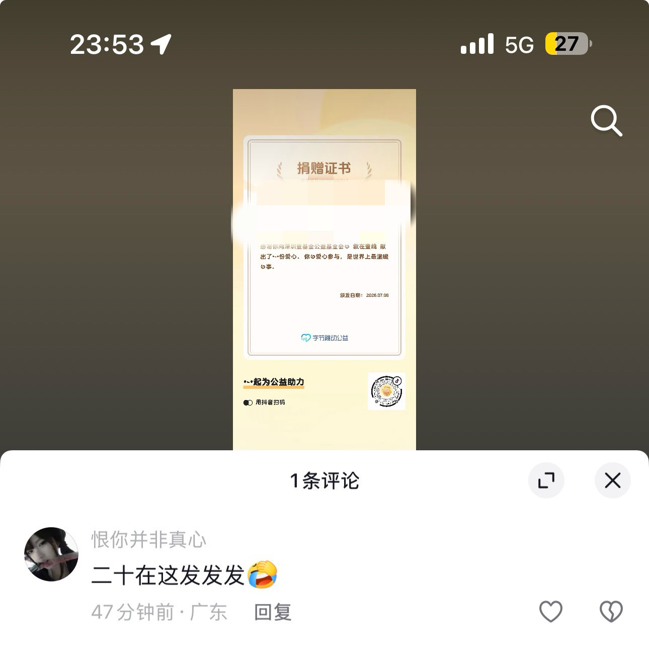 这个离骚女孩你咋了是没有查到你们大吧的捐款记录吗？