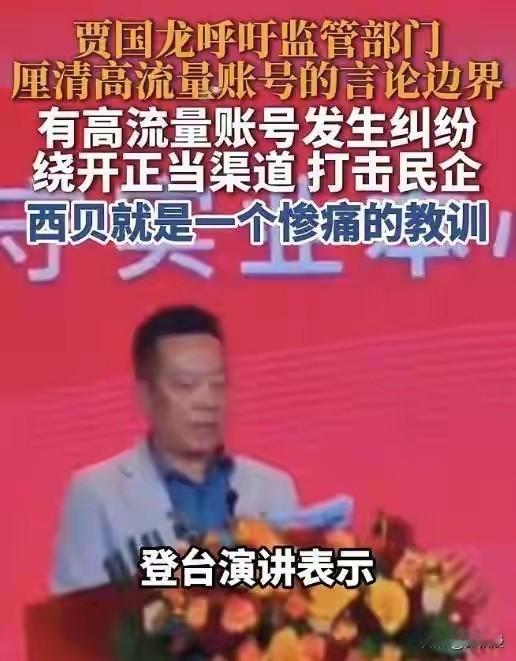 西贝创始人贾国龙怒怼罗永浩火力全开，要求监管部门监管大V的流量边界，换个通俗的