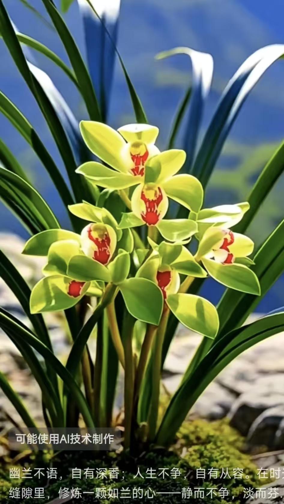 天净沙·幽兰幽姿不语含香，清心不竞疏狂，静里时光自赏。心同兰放，淡怀便