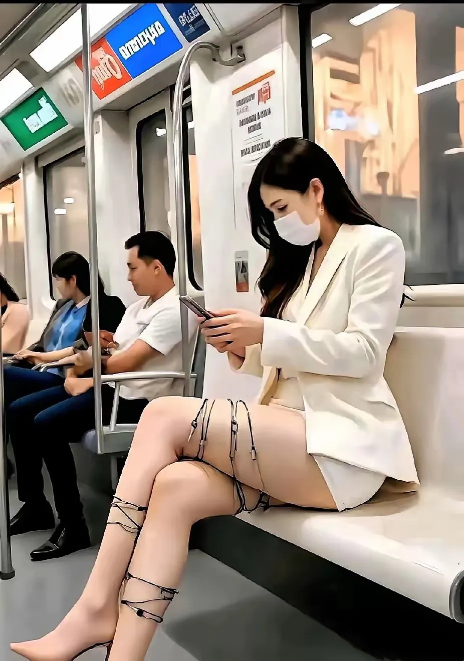姑娘座位旁边为啥没人坐？哎呀！真后悔没赶上这趟地铁