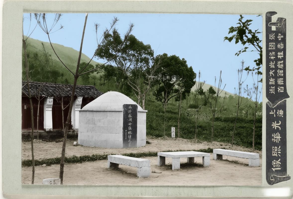 这张由上海光华照相馆拍摄的照片，定格了民国初年杭州西湖畔的秋瑾墓。照片中，墓前