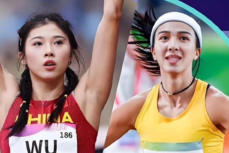 女子100米栏，吴艳妮林雨薇双双晋级北京时间9月26日，亚运会女子100米栏预