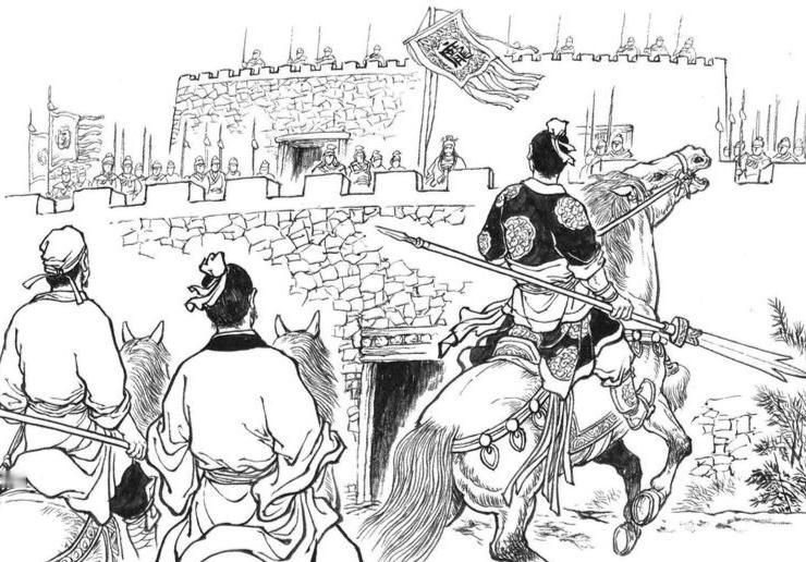 大官人丧命！九纹龙史进率五位兄弟来到城下，奇怪的是城外并无对方人马。却见城楼
