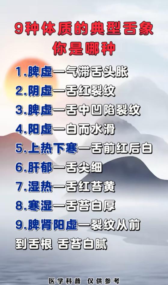 9种常见体质，对照舌象看看你属于哪一种？