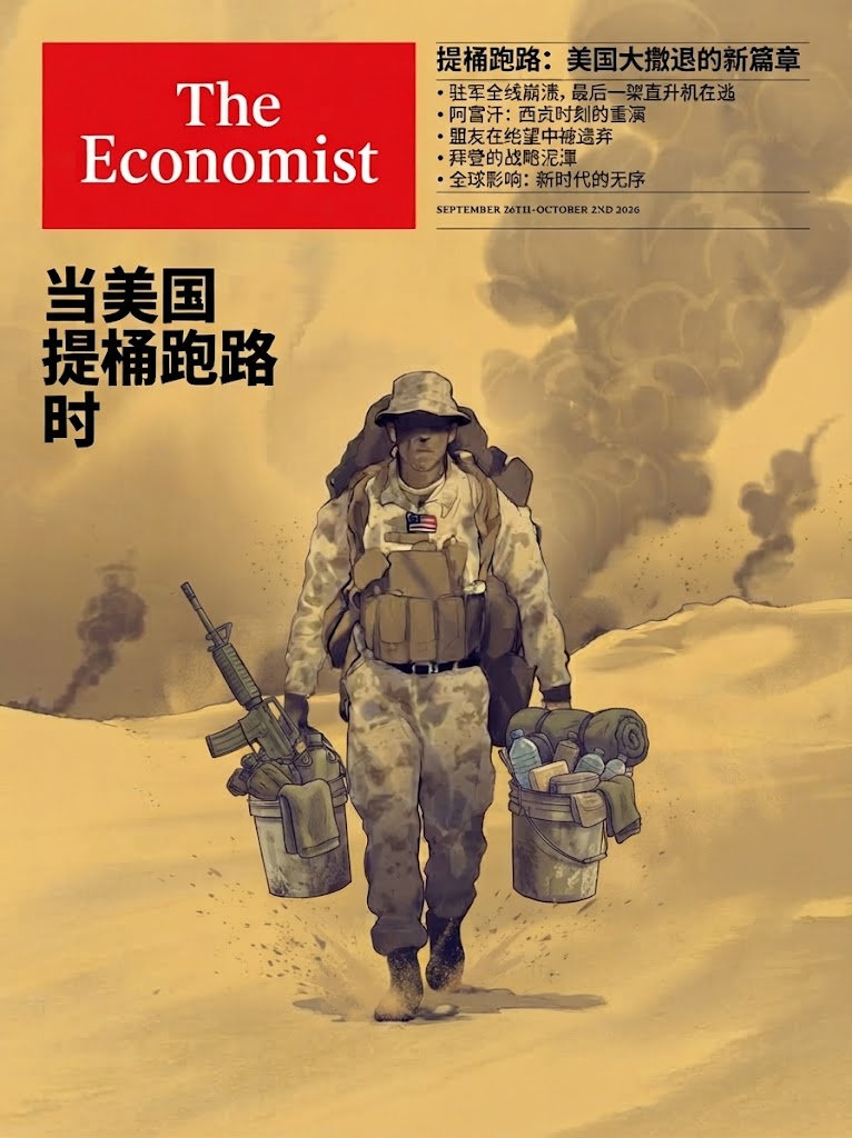 经济学人太会阴阳了，用AI给意思弄明白了一点：当美国提桶跑路[doge]​​​​