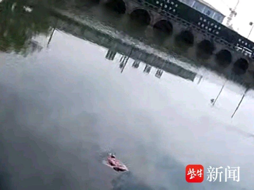 苏州这事儿太惊险！50多岁的王女士去垂虹公园散步，天热就脱鞋下河蹚水消暑。谁能想