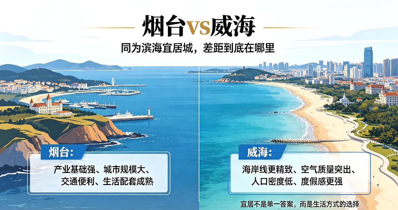 同为滨海宜居城，烟台威海差距太大了​威海烟台各有优劣，谁才是山东宜居天花板