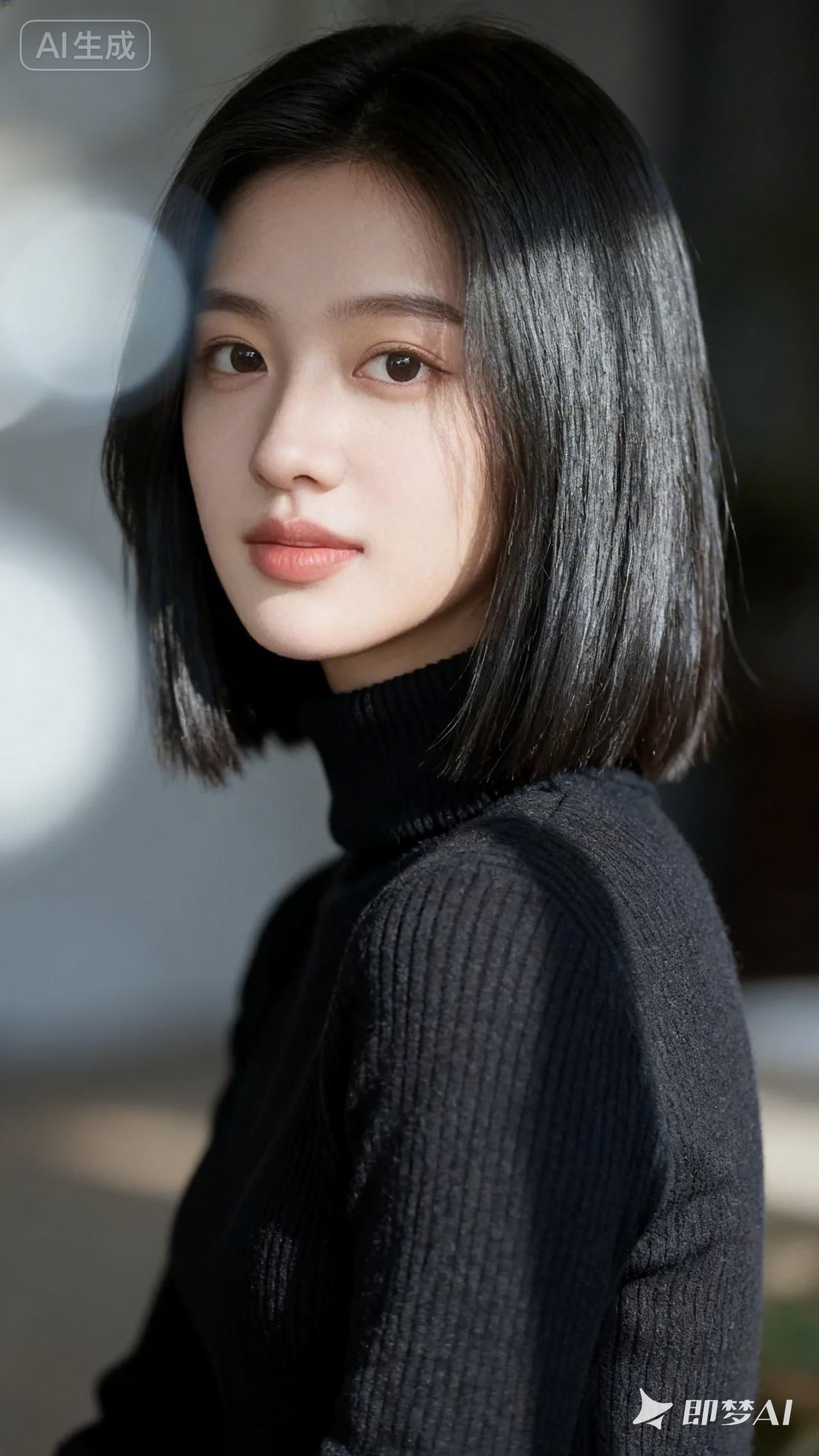 温柔黑发，甜美笑容，清新自然，女神范儿十足！