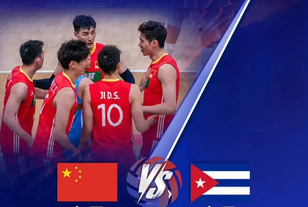 第三局中国男排被古巴队破发，中国队以15比25输掉第三局！中古男排第三局，受第二