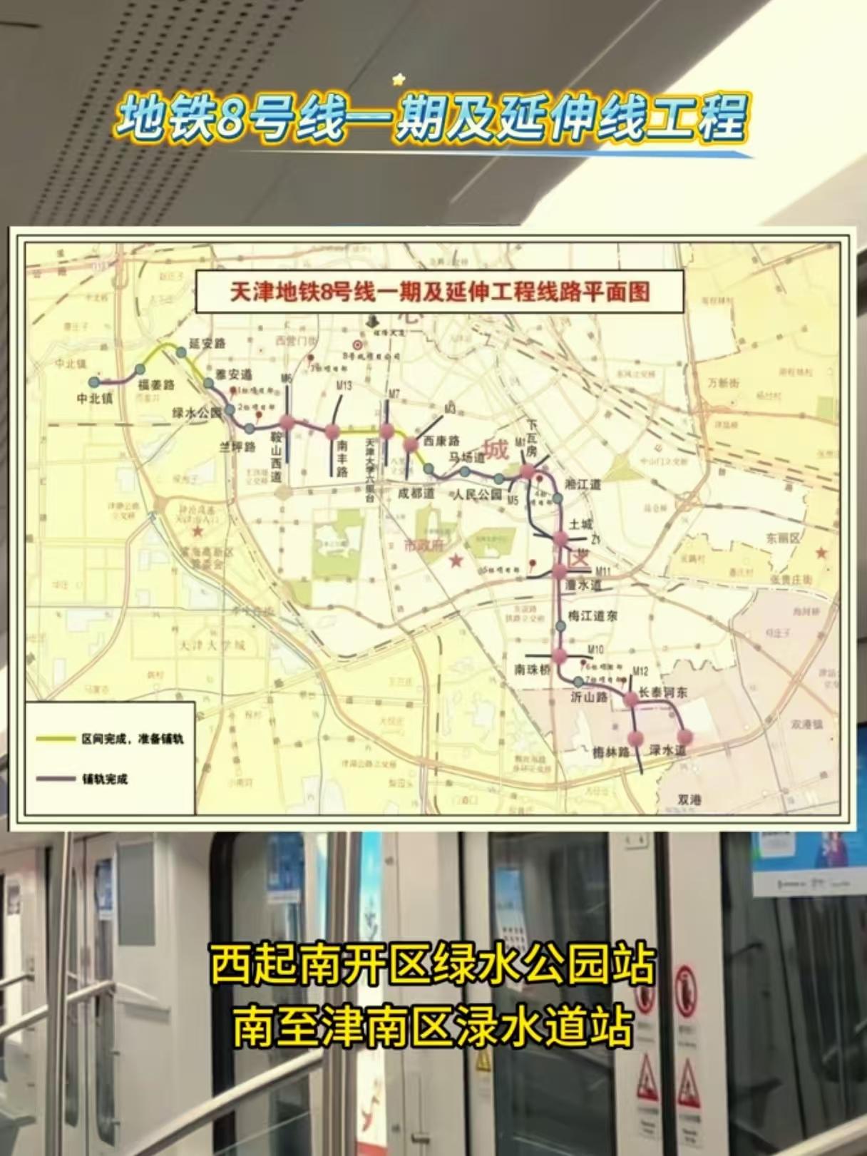 天津地铁8号线年内可以开通啦！两大换乘站同步打通好消息扎堆儿来！今年咱天津的地
