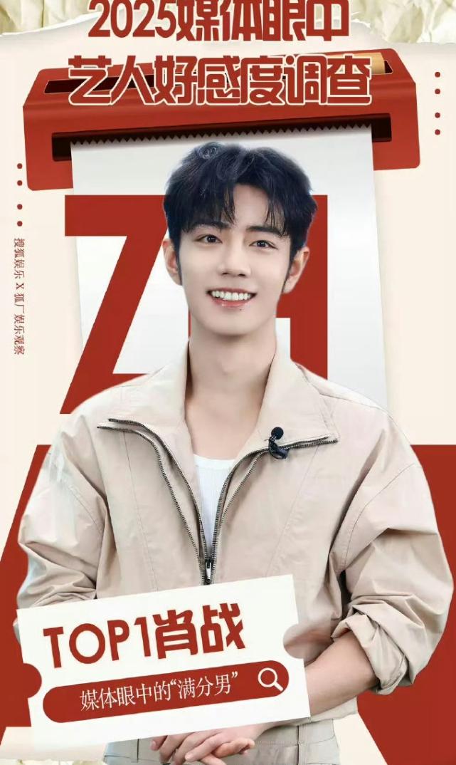 肖战媒体好感度艺人TOP1！媒体眼中的“满分男”，不是只会背通稿的艺人，有思考