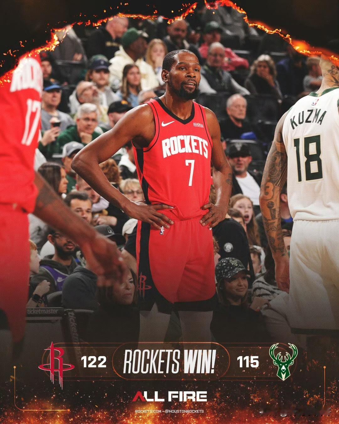 火箭完成大逆转！！！杜兰特31+7，申京23+11+7，火箭客场逆转雄鹿！在