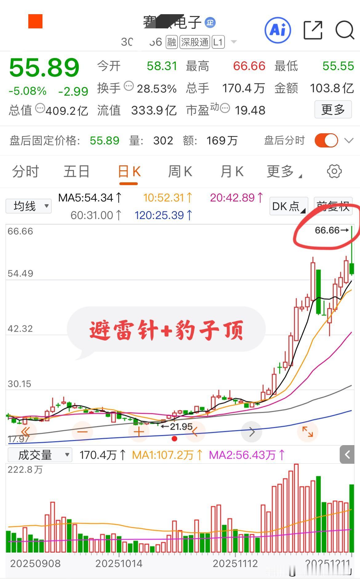 赛微电子还有机会吗？今天这一根超长的避雷针和66.66的豹子顶可不容小觑！赛微