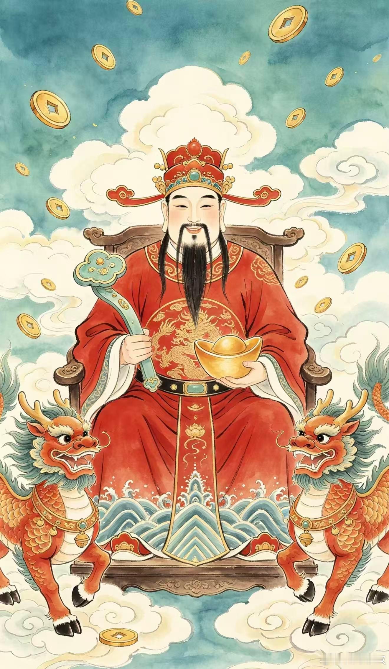 财神到，财福共生敬财神守本心，求财不忘积善，厚德承载万金。不贪短利横财，只取正道