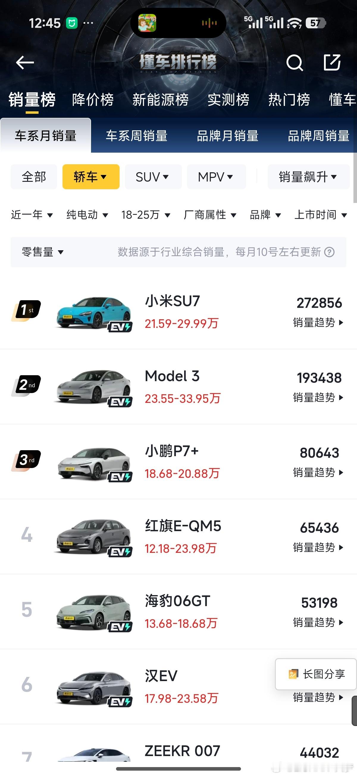 再来聊聊小米SU7改款。这是小米的第一款车，一发布即爆款，今年也打败了Model