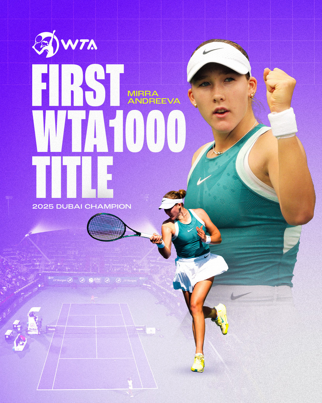 在迪拜夺得第一座个人WTA1000赛冠军的女选手：2009:大威廉姆斯2017: