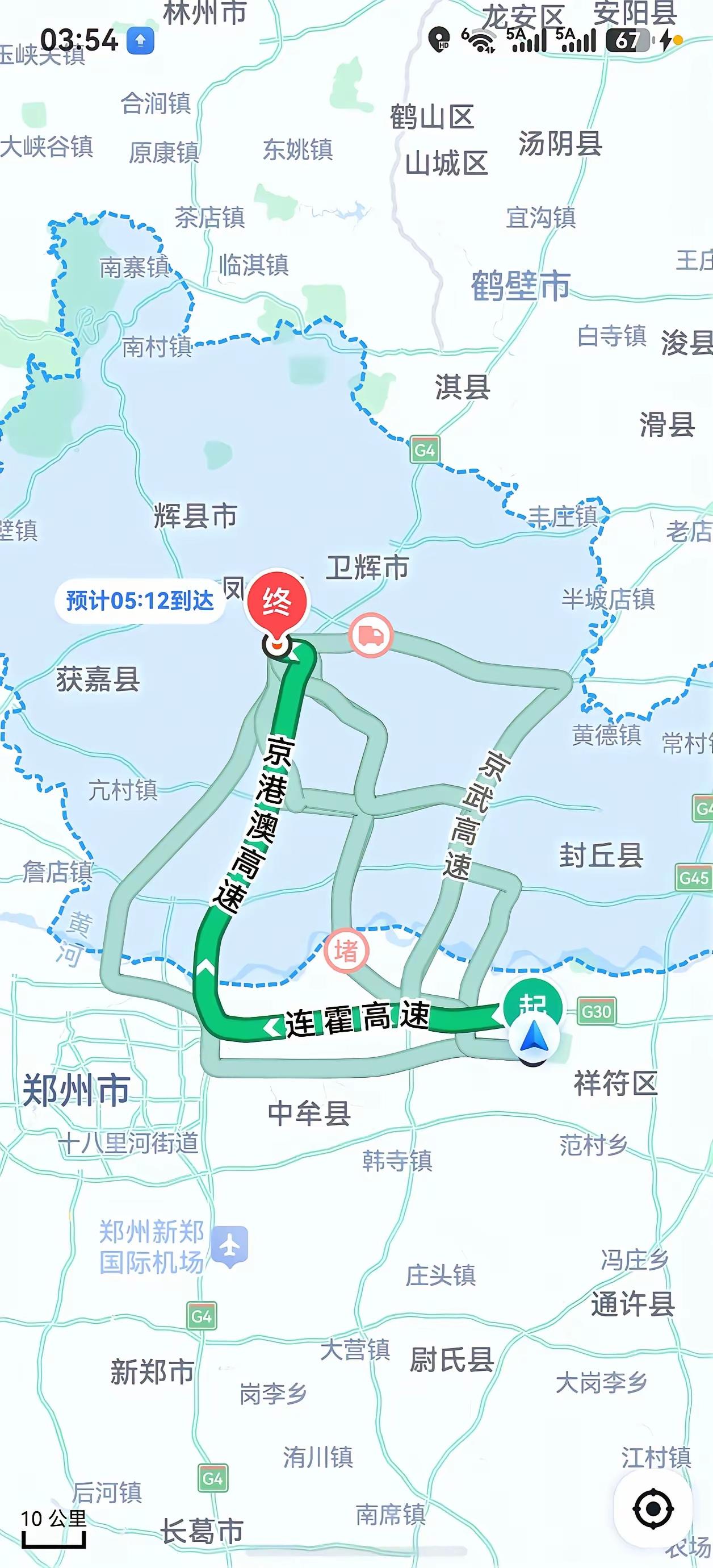 开封到新乡70公里，因为没有直达公路，绕到郑州，再到新乡，110公里，整整多走了