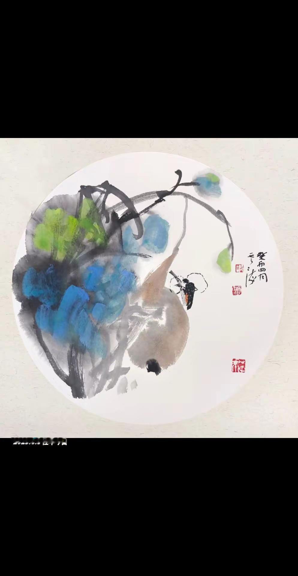 2023年（癸卯）徐州胡云海画的卡纸花鸟画作品。国画写意小品写意作品欣赏国画