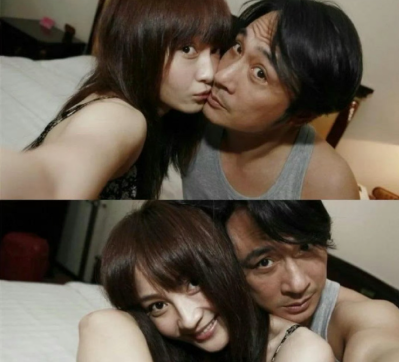 这是一张姚笛和吴镇宇当年的合照，当时非常火​​​