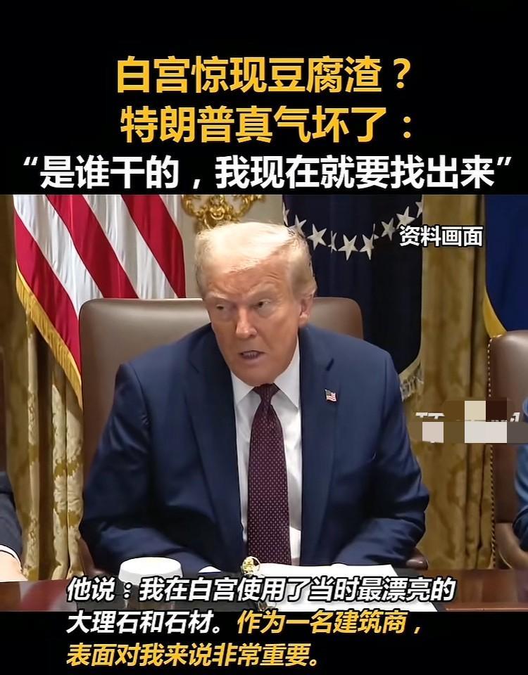 特朗普很生气，不为别的，就因自己在白宫闲逛竟发现了“豆腐渣工程”——大理石板上有