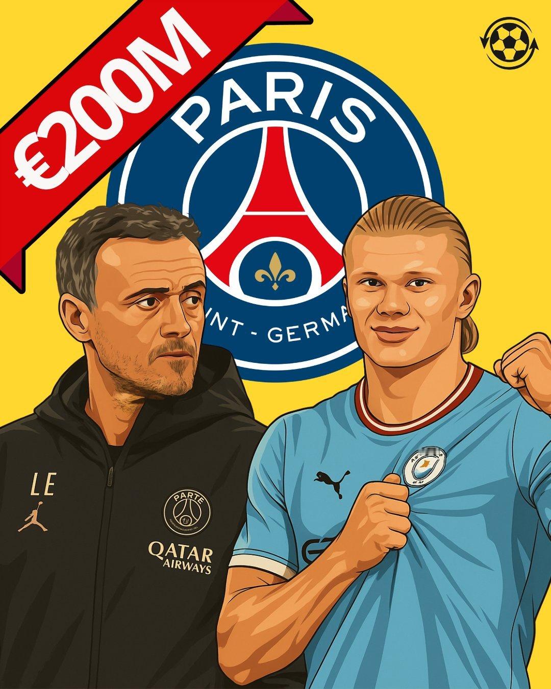 🚨重磅！巴黎圣日耳曼已经加入了争夺哈兰德的行列。他们准备支付€2亿英镑购买这