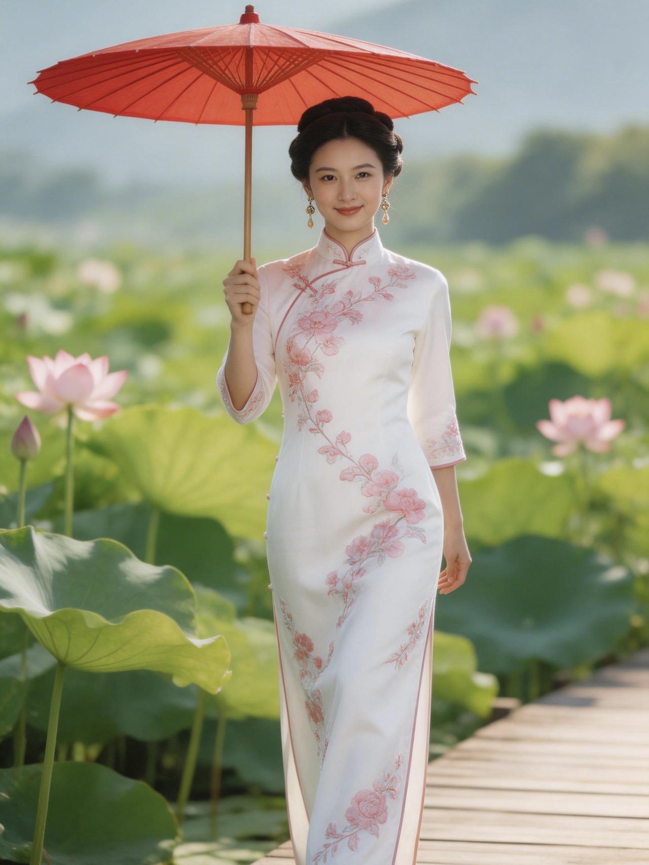 《一袭旗袍，惊艳岁月》不必浓墨，不必张扬你把江南烟雨，缝进盘扣与襟裳斜