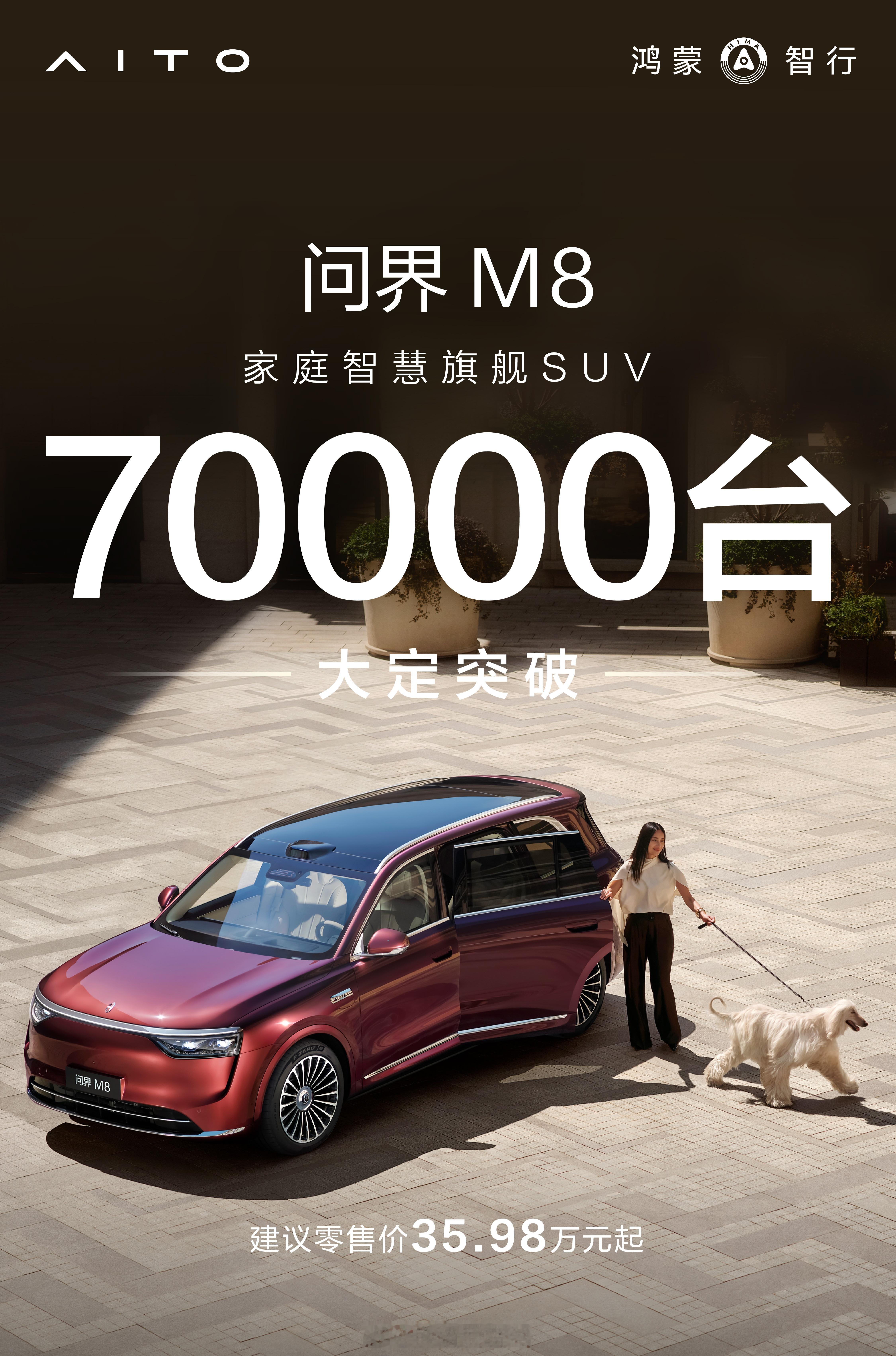 全能车王问界m8上市22天大定突破70000台，实力诠释什么才是真正的全能！高