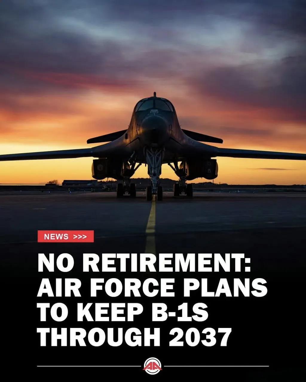 美国空军战略轰炸机的服役年限又延长了，原定于30年代初退役的B-1B将延长服役期