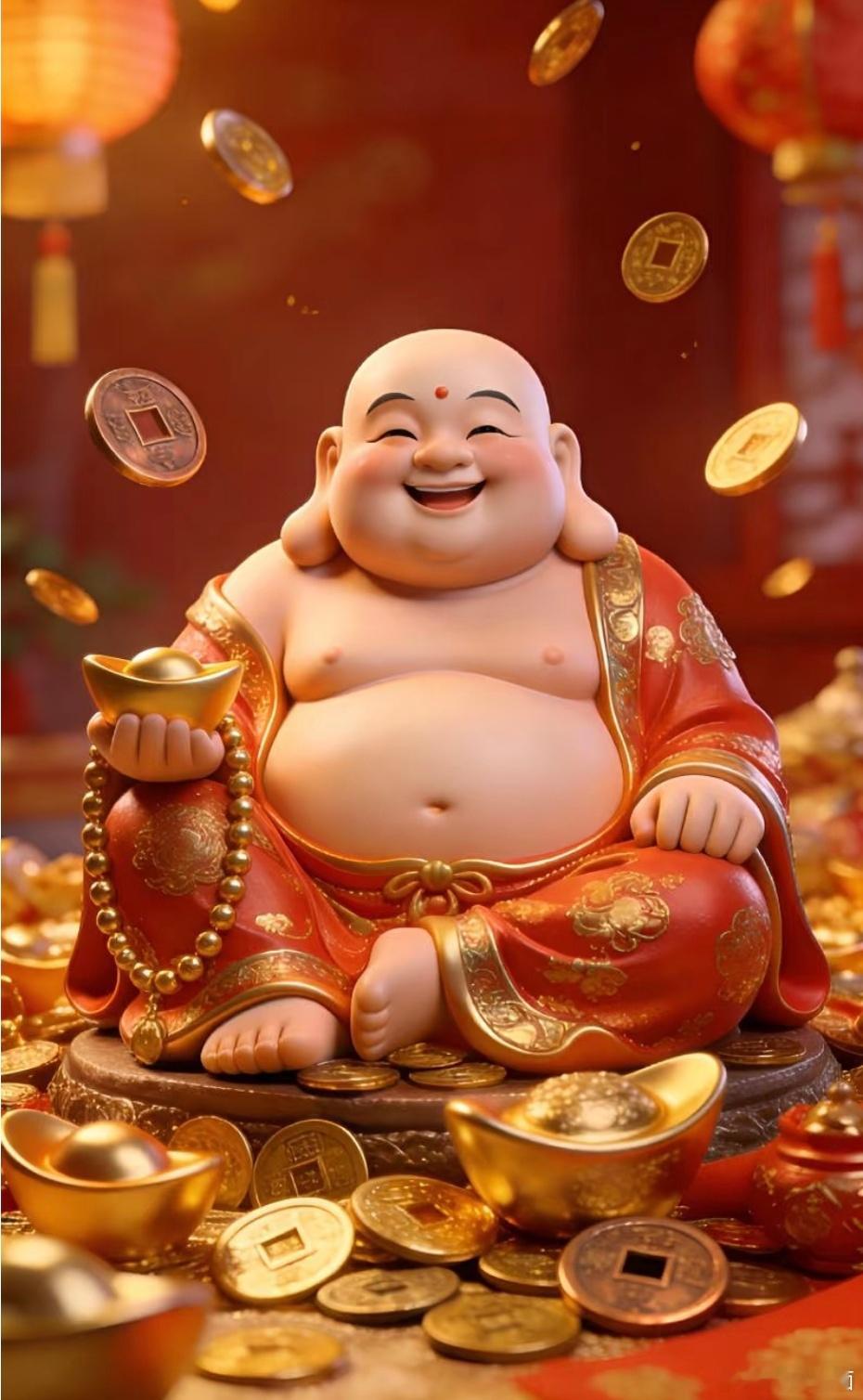 想要运气好，想要财运好，就要保持快乐的能量，要有一个向上的磁场。就像弥勒佛一样，