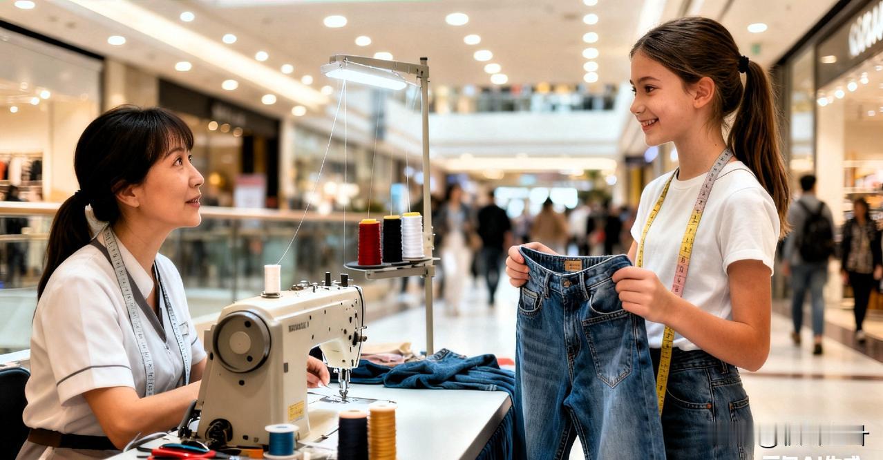 我姐初中毕业没高学历，就在商场一角支了个小摊，专门修裤边、换拉链、改衣服，这看似