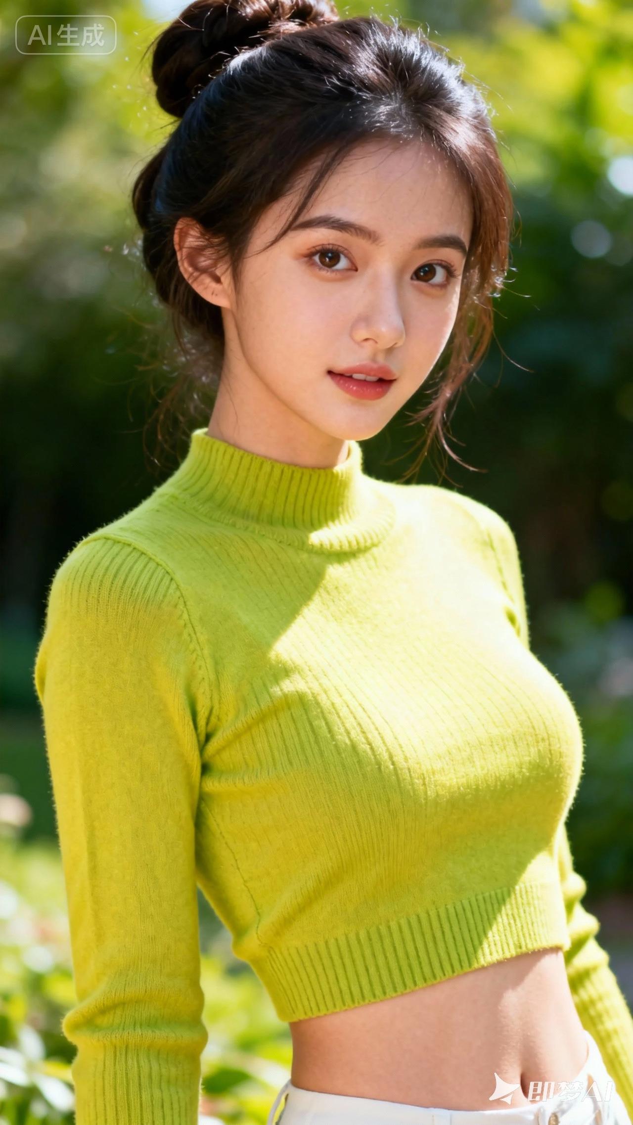 阳光明媚的午后，清新少女穿搭，活力满满！🌞💚