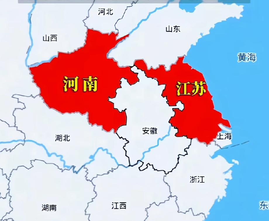 原来江苏省和河南省被隔开了，虽然最近处仅有18公里左右，但是徐州和商丘并没有接壤