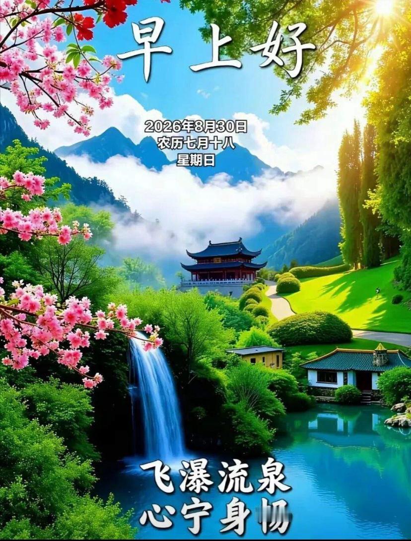 2026./8月30日，秋光向暖，喜乐相伴☘️🌅清秋晨风绕檐，