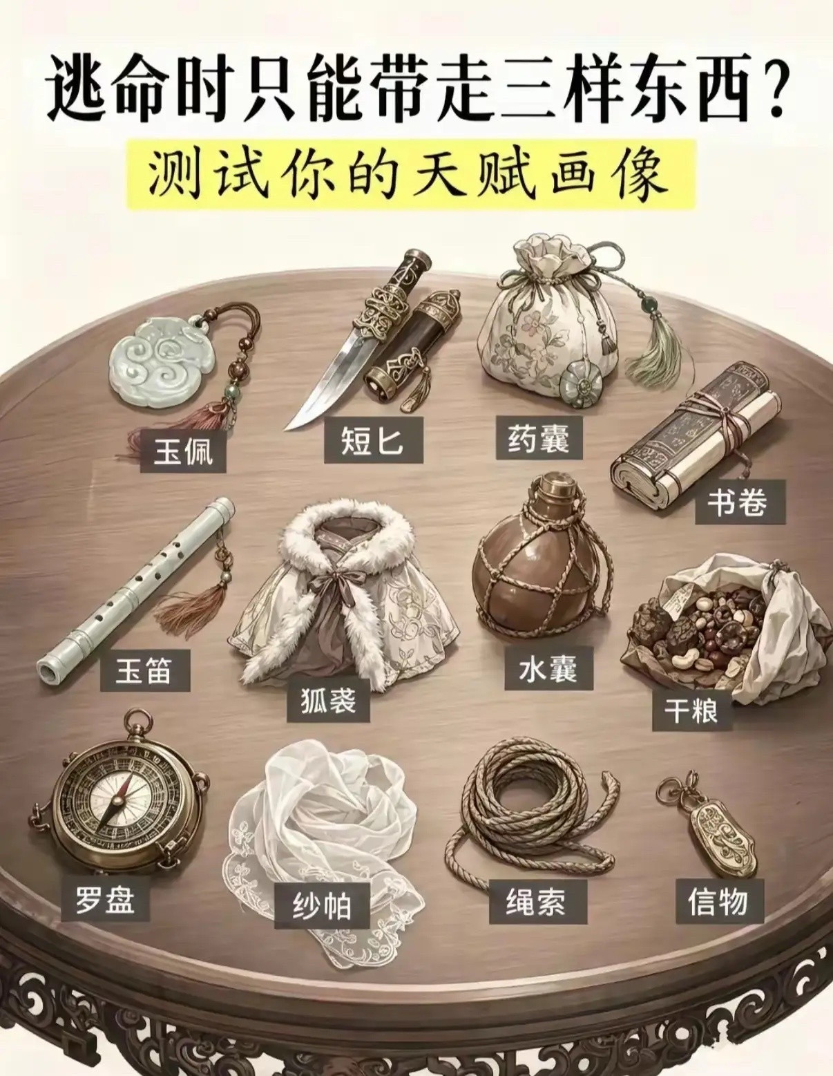 怎么选？逃命时只能带走三样东西？