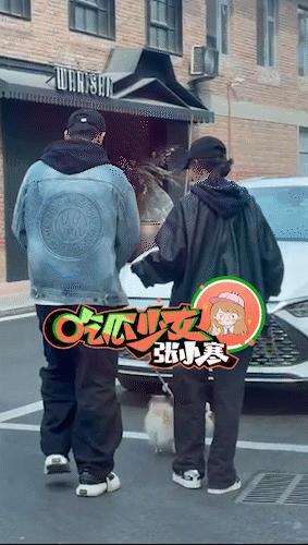 张佳宁高至霆公园遛狗配配配！！这俩人站一块儿特别搭！低调情侣的日常好甜呀~​​