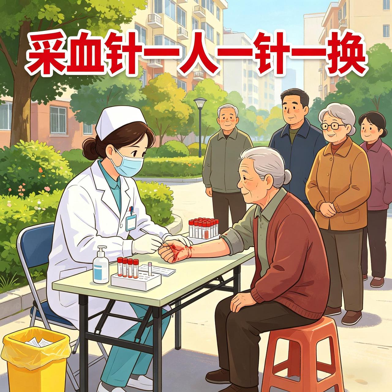 杭州一诊所义诊，15人共用一根采血针[惊恐]杭州滨江区某诊所进小区义诊，测血糖