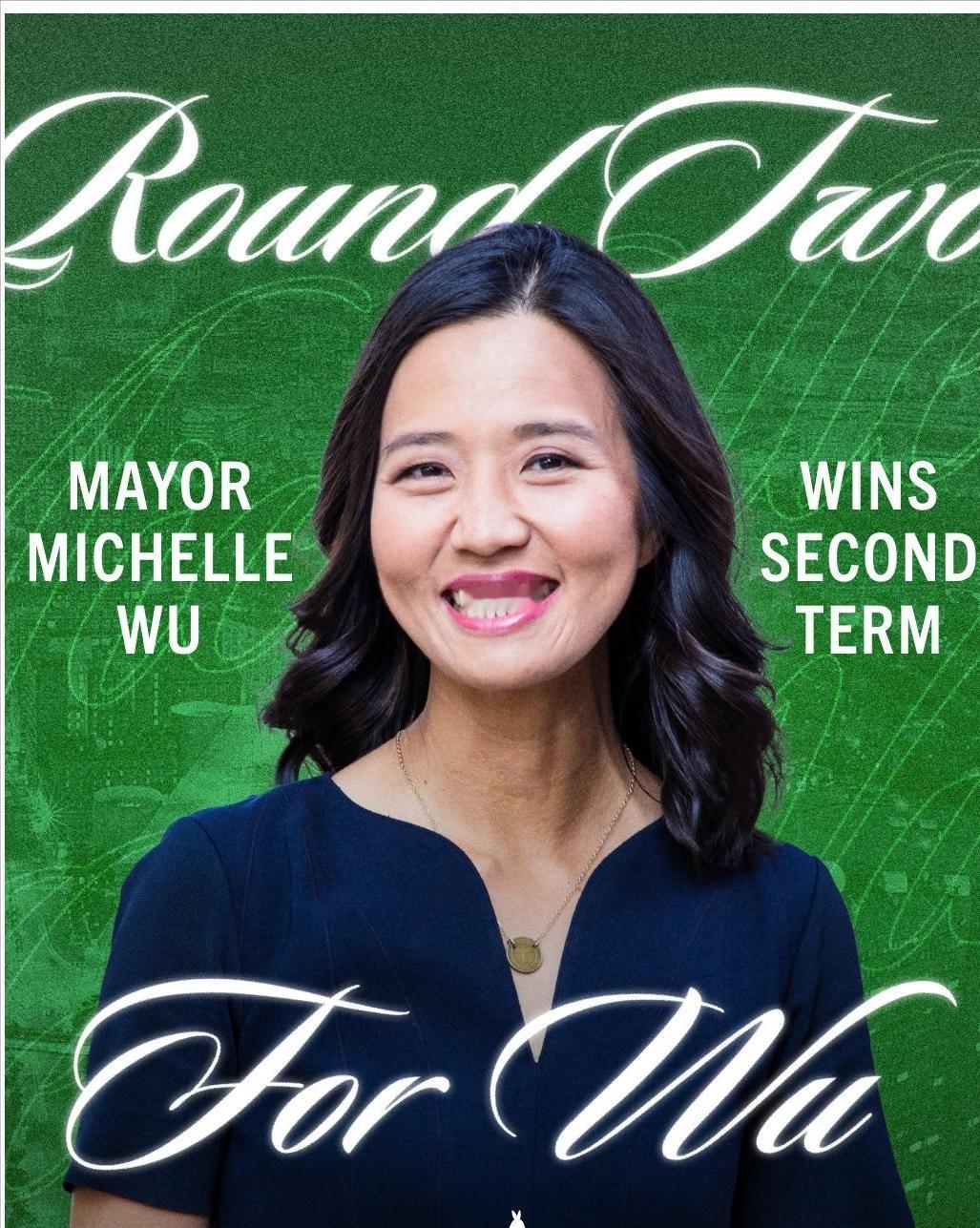 昨天美国波士顿现任民主党籍华裔女市长吴弭（MichelleWu）在没有竞争