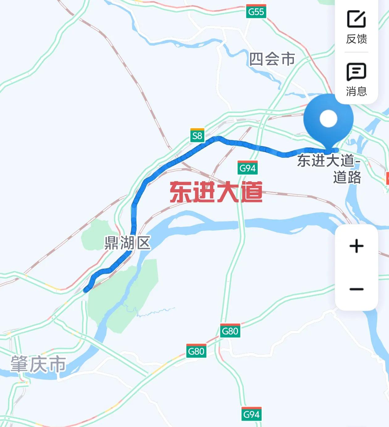 肇庆最成功的一条路绝对是东进大道，它起点端州区，终点四会马房和三水交界处，全场约