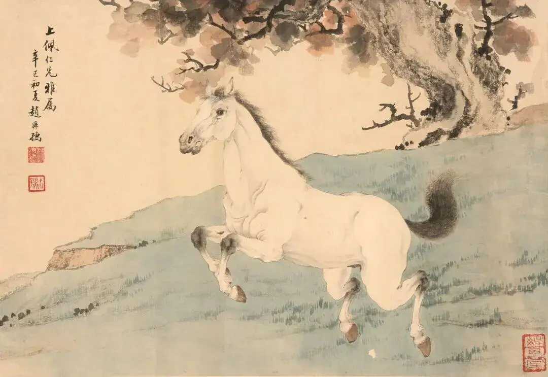 赵叔孺画马，以“形神兼备”为骨，以“中西合璧”为魂，在传统鞍马画中辟出一条独特路